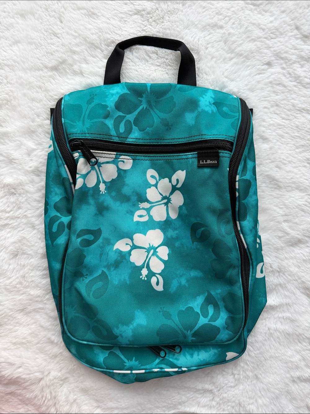 NWOT Vintage L.L Bean Hibiscus Hanging Toiletry Bag